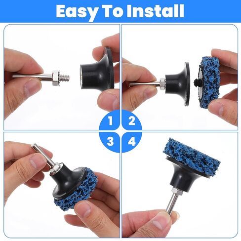 61 Pack Diamond Sanding Discs Set, 2 Inch Change Quickly Disc for Drill with 1/4" Holder Surface Conditioning Disc for Die Grinder Surface Prep Strip Cleans Welds Burr Finish Rust Paint Removal in Kuwait