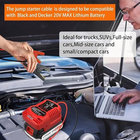 Jumper Cables 11AWG 30A Starter Jump Charger for Black and Decker 20V Battery in Saudi Arabia