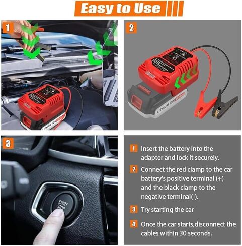 Jumper Cables 11AWG 30A Starter Jump Charger for Black and Decker 20V Battery in Saudi Arabia