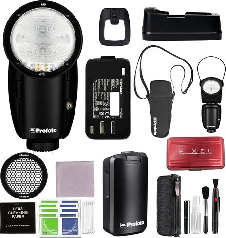 Profoto A10 AIR-TTL Camera Flash Light Compatible for Fujifilm with 2S1P Li-Ion Battery, Clic Grid and Additional Accessories in Saudi Arabia
