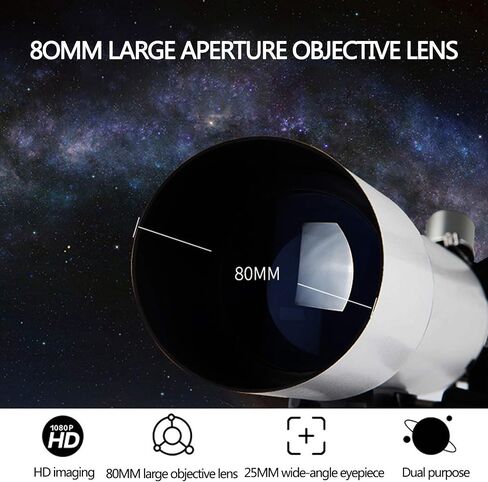 Telescope 50080 Telescopes for Astronomy Adult Professional Refractor with Adjustable Stainless Steel Tripod Erect Image Finder Scope Barlow Lens in Saudi Arabia