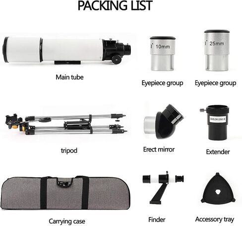 Telescope 50080 Telescopes for Astronomy Adult Professional Refractor with Adjustable Stainless Steel Tripod Erect Image Finder Scope Barlow Lens in Saudi Arabia