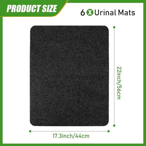 Nuanchu 12 Pack Nonslip Nonslip Curinal ، حصيرة مبولة للحمام للأرضية ، امتصاص الماء وحصير رش تجارية قابلة للتنفس للرجال في الحمام ، 17. 3 "× 22" (أسود) in Saudi Arabia