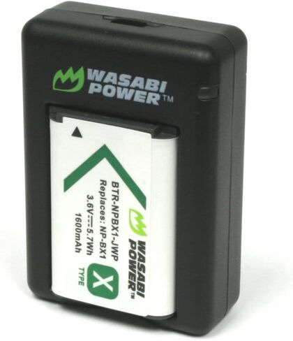 WASABI Power NP-BX1 شاحن USB مزدوج لـ Sony NP-BX1/M8 ، Cyber-Shot DSC-HX80 ، HX90V ، HX95 ، HX99 ، HX350 ، RX1 ، RX1R II ، RX100 (II/III/IV/VA/VI) ، FDR-X3000 ، HDR-AS50 ، AS300 ، in Saudi Arabia