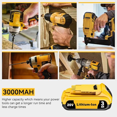 DCB201 2PACK 3.0AH استبدال DEWALT 20V بطارية DCB206 DCB207 DCB204 DCB201 متوافق مع DEWALT 20V MAX بطارية DCD/DCF/DCG/DCS أدوات الطاقة in Kuwait