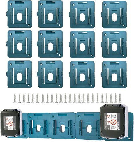 12 Pack Battery Holder Compatible for Makita 18V Battery, Wall Mount Holder fit for BL1860 BL1850 BL1840 BL1830 in Kuwait