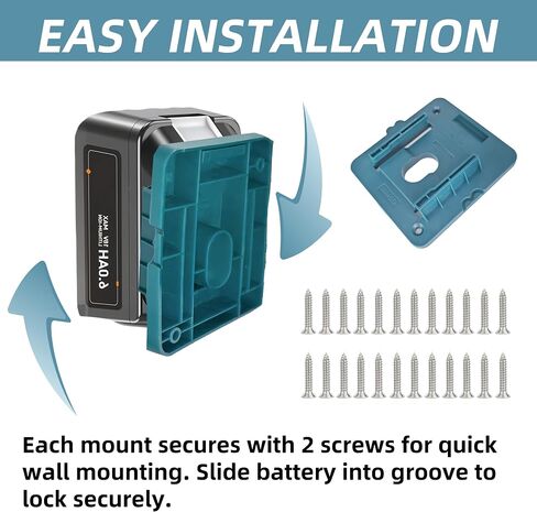 12 حزمة حامل البطارية متوافق مع بطارية Makita 18V ، حامل حائط حائط مناسب لـ BL1860 BL1850 BL1840 BL1830 in Kuwait