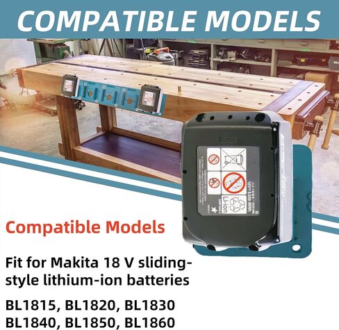 12 حزمة حامل البطارية متوافق مع بطارية Makita 18V ، حامل حائط حائط مناسب لـ BL1860 BL1850 BL1840 BL1830 in Kuwait