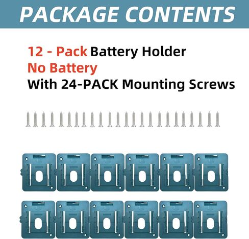 12 حزمة حامل البطارية متوافق مع بطارية Makita 18V ، حامل حائط حائط مناسب لـ BL1860 BL1850 BL1840 BL1830 in Kuwait