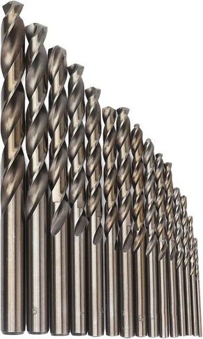 15Pcs Drill Bit 135° Oxidized Gold Cobalt Drills Bits Set for Cutting Hard Metals Them and Professional Look But Providing for Use Cobalt in Saudi Arabia