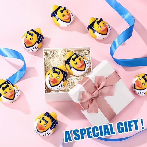Sotiff 24 Pcs Cheer Team Gifts Bulk Cheer Rubber Ducks 2 Inch Cheerleader Rubber Ducky Bath Toy for Cheerleader Team Inspirational Gifts Beach Summer Bath Tub Pool in Saudi Arabia