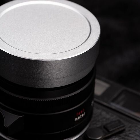 غطاء العدسة المعدنية المربعة (مع غطاء) ، متوافق مع Voigtlander Nokton 35mm F1.5 Type I & II استبدال LH-12 (Silver الألومنيوم) in Kuwait