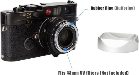 غطاء العدسة المعدنية المربعة (مع غطاء) ، متوافق مع Voigtlander Nokton 35mm F1.5 Type I & II استبدال LH-12 (Silver الألومنيوم) in Kuwait