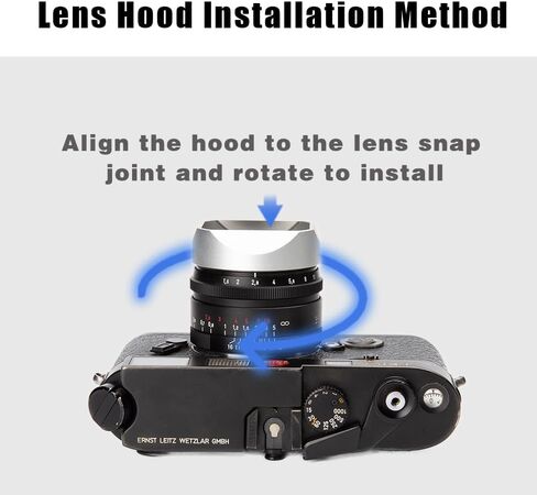 غطاء العدسة المعدنية المربعة (مع غطاء) ، متوافق مع Voigtlander Nokton 35mm F1.5 Type I & II استبدال LH-12 (Silver الألومنيوم) in Kuwait