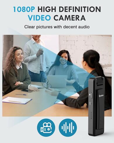 EP1 64 جيجابايت كاميرا جسم مصغرة مع صوت ، وعدسة كاميرا قابلة للتدوير 180 درجة ، وكاميرات مخفية 1080 بكسل ، وكاميرات الجسم الصغيرة تدعم التسجيل من 8 إلى 9 ساعات ، و 120 درجة من الكاميرا البالية للركوب ، والاجتماع ، والمشي لمسافات طويلة in Kuwait