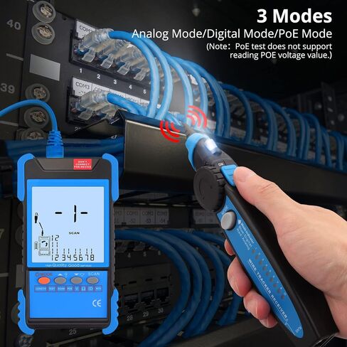 Network Cable Tester with POE Function, YGiTK Ethernet Cable Locator with and LCD for CAT5 CAT6, Line Finder Cable Tracer Continuity, Multifunction Wire Tracker, Battery Voltage Polarity Check in Saudi Arabia