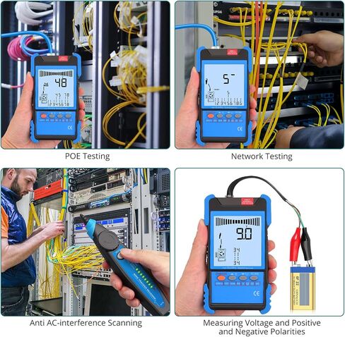 Network Cable Tester with POE Function, YGiTK Ethernet Cable Locator with and LCD for CAT5 CAT6, Line Finder Cable Tracer Continuity, Multifunction Wire Tracker, Battery Voltage Polarity Check in Saudi Arabia
