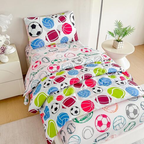 Tailor Shop 4 Pieces Toddler Bedding for Boys Toddler Construction Truck Vehicle Car Comforter Includes Quilted Comforter Fitted Sheet Top Sheet and Pillow Case in Saudi Arabia