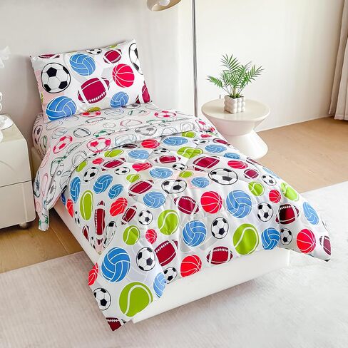 Tailor Shop 4 Pieces Toddler Bedding for Boys Toddler Construction Truck Vehicle Car Comforter Includes Quilted Comforter Fitted Sheet Top Sheet and Pillow Case in Saudi Arabia