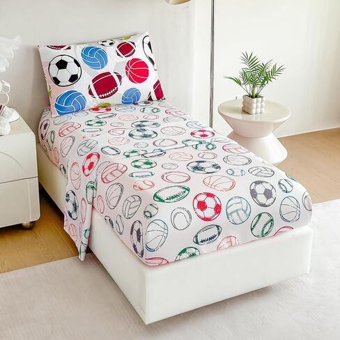 Tailor Shop 4 Pieces Toddler Bedding for Boys Toddler Construction Truck Vehicle Car Comforter Includes Quilted Comforter Fitted Sheet Top Sheet and Pillow Case in Saudi Arabia