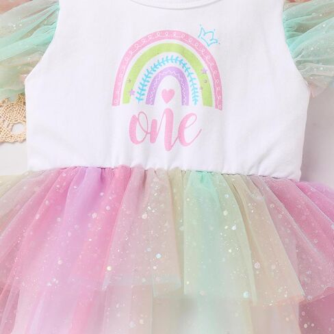 Odasdo Baby Girls 1st Birthday Cake Smash Outfit Flutter Sleeve Tutu Romper Dress مع مجموعة عائق Bowknot in Saudi Arabia
