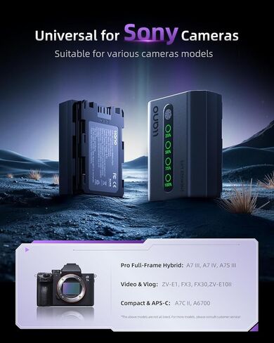 بطارية Llano 2600mah Aurora NP-FZ100-فك تشفيرها بالكامل لكاميرا Sony A7III A7IV A6700 FX3 in Saudi Arabia
