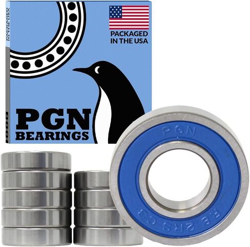 محامل PGN (10 عبوات) R8-2RS - محمل كروي مختوم من الصلب الكروم المشحم - محامل 1/2 بوصة × 1-1/8 بوصة × 5/16 بوصة مع ختم مطاطي ودعم دورة في الدقيقة العالية in Saudi Arabia