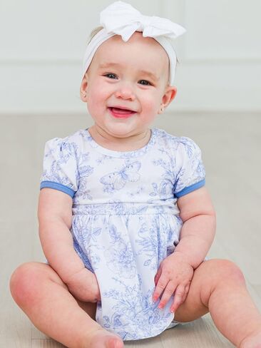 Rufflebutts Baby Girls Short Sleeve Bow Twirl Romper in Saudi Arabia