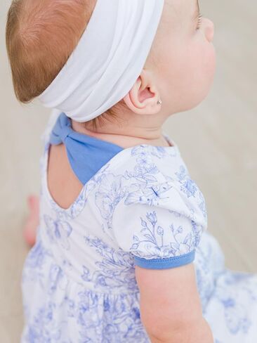 Rufflebutts Baby Girls Short Sleeve Bow Twirl Romper in Saudi Arabia