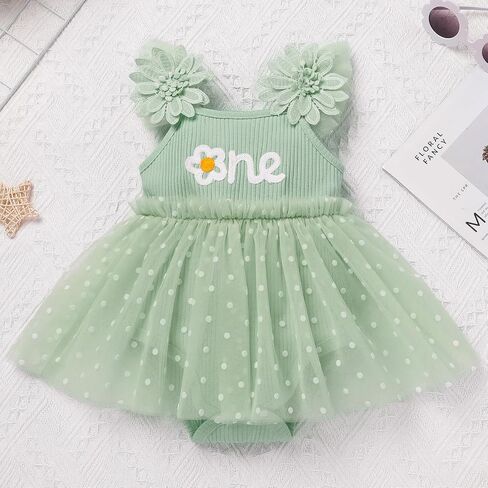 ODASDO 1st عيد ميلاد فتاة الزي زهرة التطريز TUTU TULLE ROMPER فستان مع مجموعة رئيس BOWKNOT in Saudi Arabia
