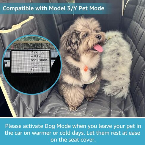 Lassie Dog Car Hammock for 2020-2023 Tesla Model Y/2018-2023 Model 3,Dog Car Seat Cover for Back Seat with 4 Headrests, 100% Waterproof Car Seat Protector for Dogs in Kuwait