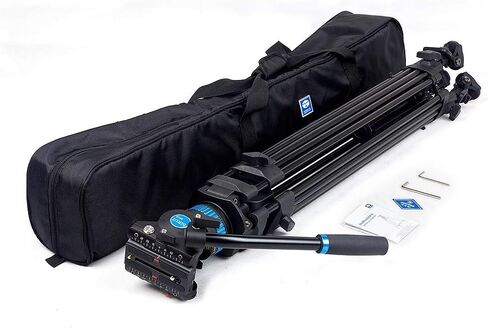 SIRUI SH-15 Aluminum Video Tripod with 360° Fluid Head, 61″ Professional Heavy Duty Tripod Kit for DSLR Cameras, Max Load 22lbs in Saudi Arabia