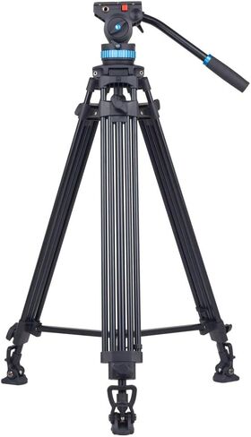 SIRUI SH-15 Aluminum Video Tripod with 360° Fluid Head, 61″ Professional Heavy Duty Tripod Kit for DSLR Cameras, Max Load 22lbs in Saudi Arabia