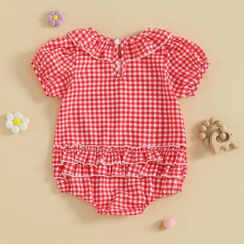 ZyHwShine Baby Girl Football Outfit Infant Football Embroidery Bubble Romper Smocked Onesie Newborn Football Summer Clothes in Saudi Arabia