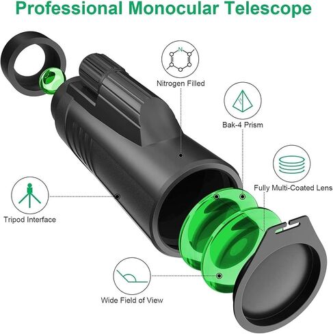 Monoculars Telescope High Power monocular12x42 telescopes BAK4 Waterproof with Tripod, Used for Mobile Bird Watching, Hiking, Camping, Sightseeing for Adult Bird Watching Outdoor Binoculars in Saudi Arabia