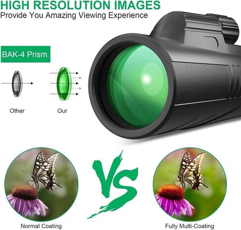 Monoculars Telescope High Power monocular12x42 telescopes BAK4 Waterproof with Tripod, Used for Mobile Bird Watching, Hiking, Camping, Sightseeing for Adult Bird Watching Outdoor Binoculars in Saudi Arabia