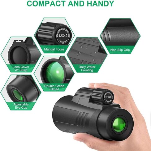 Monoculars Telescope High Power monocular12x42 telescopes BAK4 Waterproof with Tripod, Used for Mobile Bird Watching, Hiking, Camping, Sightseeing for Adult Bird Watching Outdoor Binoculars in Saudi Arabia