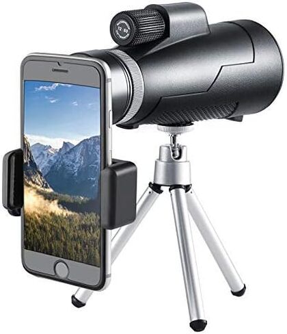أحادي الصبغة تلسكوب عالية الطاقة 12x50 أحادي الماء مع حامل الهاتف الذكي ترايبود BAK4 PRISM مناظير العدسة العدسة الكبيرة مجال لالتفار للبالغين لمشاهدة الطيور في الهواء الطلق سلة السفر في الهواء الطلق in Saudi Arabia