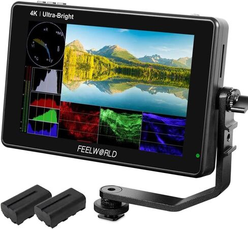 FEELWORLD LUT7 PRO 7 Inch 2200nits 3D LUT Touch Screen DSLR Camera Field Director AC Monitor F970 External Power and Install Kit 4K HDMI Input Output 1920X1200 IPS Panel in Saudi Arabia