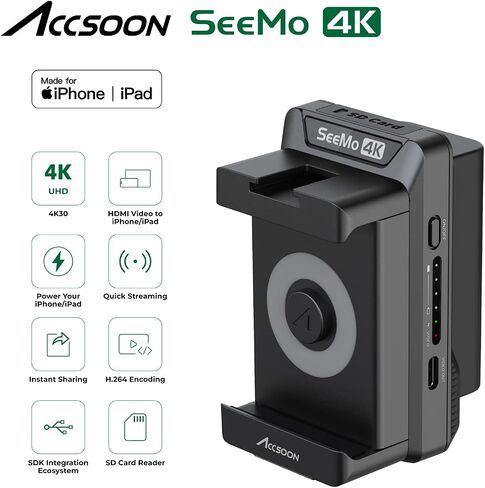 محول Accsoon Seado 4K و PowerCage Pro II لـ iPad Pro 12.9inch Gen 3،4،5،6 in Saudi Arabia