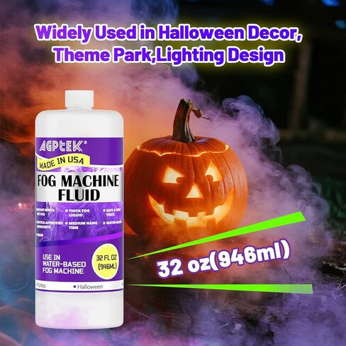 AGPTEK 1Gallon Smoke Fog Machine Liquid, Fog Juice for 400-1500 Watt Foggers,Water-Based,Thick Atmosphere, Ideal for Indoor and Outdoor Venues Made in USA in Kuwait