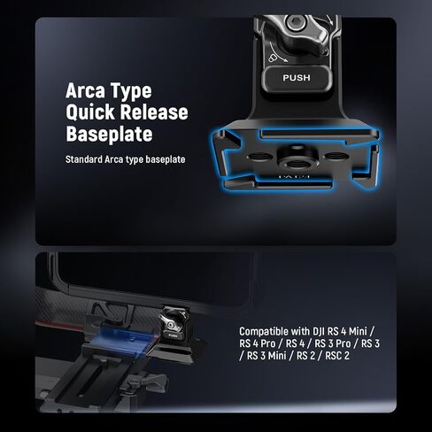 Mount Tripod Tripod Neewer مع قاعدة من نوع ARCA ، 1/4 بوصات ، مشبك الإصدار السريع متوافق مع iPhone 16 Pro Max S25 Ultra Phone Cage DJI RS4 MINI R4 Pro RS3 Pro RS2 RSC2 ، Silver ، PA124 in Saudi Arabia