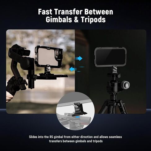 Mount Tripod Tripod Neewer مع قاعدة من نوع ARCA ، 1/4 بوصات ، مشبك الإصدار السريع متوافق مع iPhone 16 Pro Max S25 Ultra Phone Cage DJI RS4 MINI R4 Pro RS3 Pro RS2 RSC2 ، Silver ، PA124 in Saudi Arabia