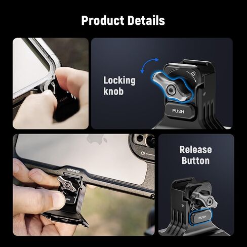 Mount Tripod Tripod Neewer مع قاعدة من نوع ARCA ، 1/4 بوصات ، مشبك الإصدار السريع متوافق مع iPhone 16 Pro Max S25 Ultra Phone Cage DJI RS4 MINI R4 Pro RS3 Pro RS2 RSC2 ، Silver ، PA124 in Saudi Arabia