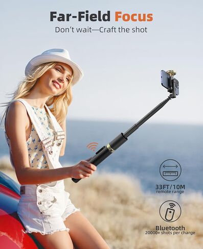 الهاتف Tubod و Selfie Stick Combo 62 "، قابل للتمديد مع جهاز التحكم عن بعد اللاسلكي لأجهزة iPhone و Android in Kuwait