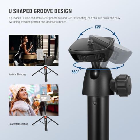 NEEWER Phone Tripod for Camera with Cell Phone Holder & Remote, 62.9" All Metal Selfie Stick Travel Vlog Video Recording Portable Stand Compatible with iPhone Canon Sony Nikon, Cleaning Cloth, TS05 in Saudi Arabia
