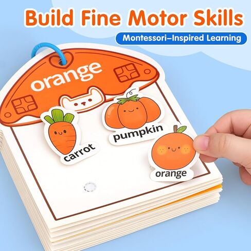 Montessori مشغول كتاب ألعاب فرز اللون للأطفال الصغار 2-4 ، أنشطة تعليمية في مرحلة ما قبل المدرسة التعليمية للأطفال ، ألعاب الحسية الحسية للمحركات لأولاد الفتيات البالغ من العمر 3 سنوات in Kuwait