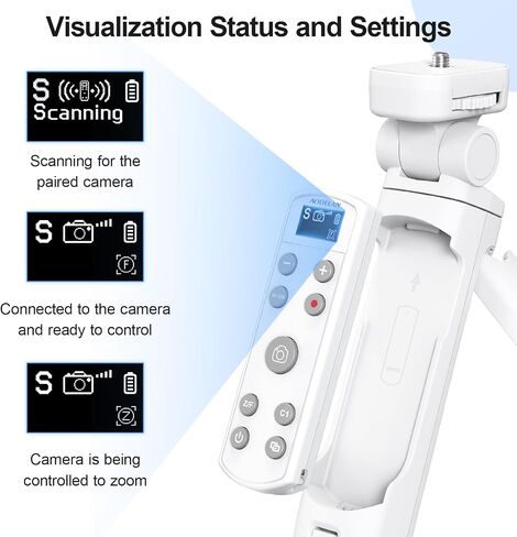 Aodelan for Sony Camera Tripod مع إصدار مصراع لاسلكي قابل لإعادة الشحن ، مقبض التحكم عن بعد في إطلاق النار على ZV-E10 ، ZV-1F ، ZV-1 ، A7C ، A7III ، A7R IV ، A6100 ، A6400 ، A6700 ، FX30 ، A9 II ، DSC-RX0 II in Saudi Arabia
