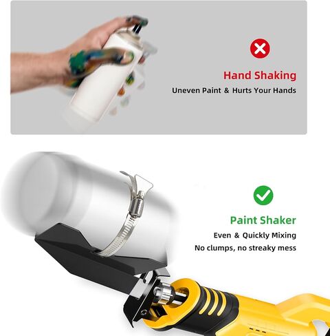 Paint Shaker for Reciprocating Saws, Spray Can Paint Mixer Fits 2" to 4" Cans Paint Shaker Machine for Painter Artist - Yellow in Saudi Arabia