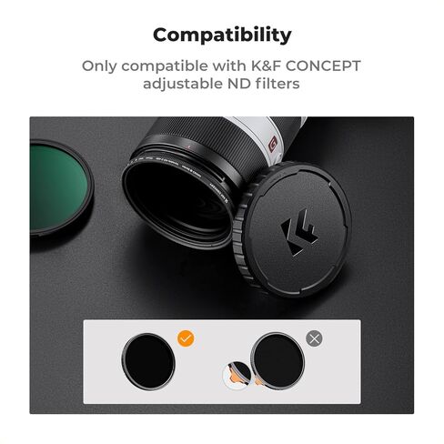 K & F Concept 82mm متغير ND CAP - مادة TPU ، مقاومة للخدش ومضادة السقوط ، أسود in Saudi Arabia